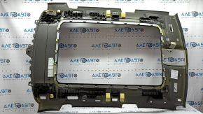 The headliner of the Audi Q5 8R 09-17 is black, ready for panoramic windows, needs cleaning, creases, and torn fasteners.