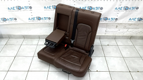 Rear row of seats, 2nd row, left, Audi Q5 8R 09-17, brown leather, with a black belt, scratches on the plastic, dented