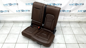 Rear row of seats, 2nd row, left, Audi Q5 8R 09-17, brown leather, with a black belt, scratches on the plastic, dented