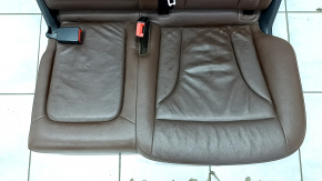 Rear row of seats, 2nd row, left, Audi Q5 8R 09-17, brown leather, with a black belt, scratches on the plastic, dented