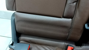 Rear row of seats, 2nd row, left, Audi Q5 8R 09-17, brown leather, with a black belt, scratches on the plastic, dented