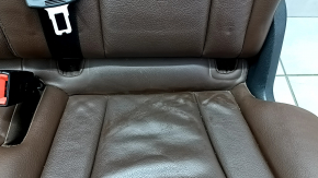 Rear row of seats, 2nd row, left, Audi Q5 8R 09-17, brown leather, with a black belt, scratches on the plastic, dented