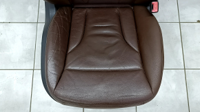 Passenger seat for Audi Q5 8R 09-17 with airbag, electric, brown leather, scratches, scuffs, dented, needs cleaning, stretched mesh