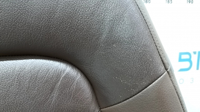 Passenger seat for Audi Q5 8R 09-17 with airbag, electric, brown leather, scratches, scuffs, dented, needs cleaning, stretched mesh