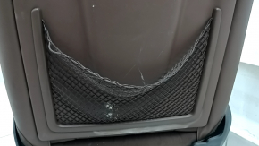 Passenger seat for Audi Q5 8R 09-17 with airbag, electric, brown leather, scratches, scuffs, dented, needs cleaning, stretched mesh