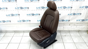 Driver's seat for Audi Q5 8R 09-17 with airbag, electric, brown leather, dented, cracked, worn