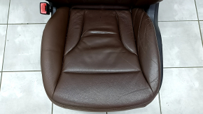 Driver's seat for Audi Q5 8R 09-17 with airbag, electric, brown leather, dented, cracked, worn