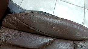 Driver's seat for Audi Q5 8R 09-17 with airbag, electric, brown leather, dented, cracked, worn