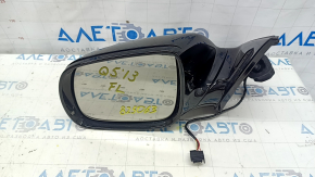 Left side mirror assembly for Audi Q5 8R 09-17, 7 pins, turn signal, heated, backlit, black LY9B, scratched