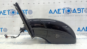 Left side mirror assembly for Audi Q5 8R 09-17, 7 pins, turn signal, heated, backlit, black LY9B, scratched