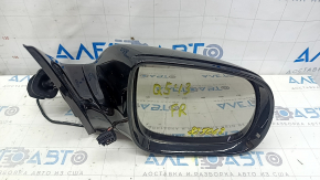 Right side mirror assembly for Audi Q5 8R 09-17, 7 pins, turn signal, heated, backlit, black LY9B, scratched