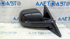 Right side mirror assembly for Audi Q5 8R 09-17, 7 pins, turn signal, heated, backlit, black LY9B, scratched