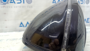 Right side mirror assembly for Audi Q5 8R 09-17, 7 pins, turn signal, heated, backlit, black LY9B, scratched