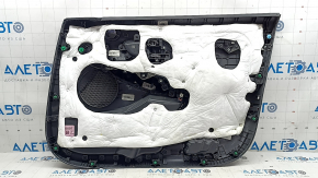 Front left door panel for Hyundai Sonata 20-22, gray, with a tweeter, handle, scratches, worn