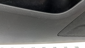 Front left door panel for Audi Q5 8R 09-17, black, brown leather insert, rubber armrest, glossy wood molding, with handle, worn, scratches on the trim