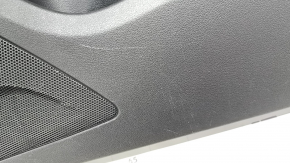 Front right door panel for Audi Q5 8R 09-17, black, brown leather insert, rubber armrest, glossy wood molding, with handle, scratches