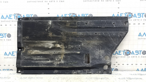 The rear right underbody protection of a 2022 Hyundai Sonata is torn.