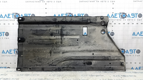 The rear right underbody protection of a 2022 Hyundai Sonata is torn.