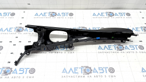 Infiniti QX50 19-25 right center console trim, black leather, gray stitching, without base and armrest