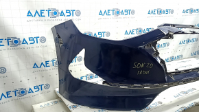 Front bumper bare Hyundai Sonata 20-22 US SE without parking sensors, blue ST2, broken mount, bumper