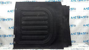 The trunk floor of a 20-22 Hyundai Sonata is black and needs cleaning.