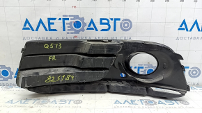 Right lower grille of the front bumper of the Audi Q5 8R 13-17, matte + glossy chrome under fog lights, type 2, sand, scratches, broken mount