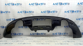 Rear bumper lip for 2 pipes, Audi Q5 8R 13-17 without parking sensors, for towbar, sand, non-factory hole, scratches, cracks in mount, dent