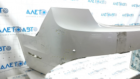 Lincoln MKZ 13-20 rear bumper, bare upper part for parking sensors, white UG, scratches, scuffs, broken mount, broken mount, crack in mount