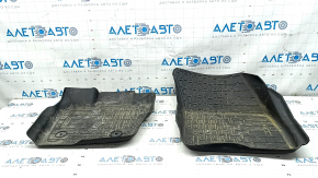 Set of floor mats for Lincoln MKZ 17-20, black rubber, ready for cleaning