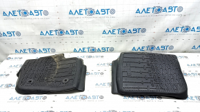Set of floor mats for Lincoln MKZ 17-20, black rubber, ready for cleaning