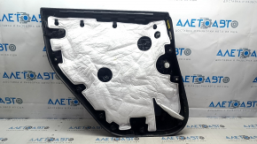 Tesla Model Y 20-25 rear right door panel, black and white leather, type 2, matte trim, with speaker, with window lift control, with opening button, with backlight, dent, scuffs