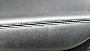 Lincoln MKZ 17-20 black front right door panel, leather insert, black leather armrest, under speaker, with chrome molding, dents, scratches