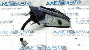 Left side mirror for Lincoln MKZ 17-20, 11 pins, turn signal, heated, projection, BSM, chrome, without cover, crack on molding