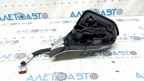 Left side mirror for Lincoln MKZ 17-20, 11 pins, turn signal, heated, projection, BSM, chrome, without cover, crack on molding