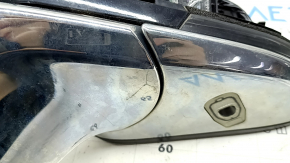 Left side mirror for Lincoln MKZ 17-20, 11 pins, turn signal, heated, projection, BSM, chrome, without cover, crack on molding