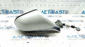 Right side mirror assembly for Lincoln MKZ 17-20, 11 pins, turn signal, heated, projection, BSM, white, chrome, contact with water, scuffed, bumps