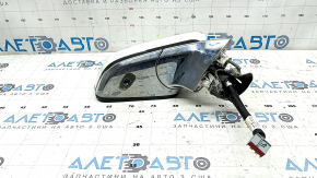 Right side mirror assembly for Lincoln MKZ 17-20, 11 pins, turn signal, heated, projection, BSM, white, chrome, contact with water, scuffed, bumps