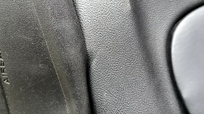 Lincoln MKZ 17-20 driver's seat without airbag, electric, heated, ventilated, black leather, dents, cracks, needs cleaning