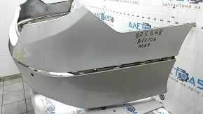 Bare rear bumper for Honda Accord 18-22 with parking sensors, white, dents, scratches, crack in mount