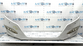 Bare front bumper for Honda Accord 18-20 with parking sensors, white, scratches, broken fasteners, dented