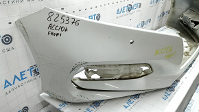 Bare front bumper for Honda Accord 18-20 with parking sensors, white, scratches, broken fasteners, dented