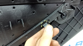 Lincoln MKZ 17-20 center console trim, right side, black leather, scratches, whitened plastic on the mount