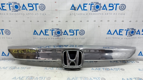 Upper center grille molding for Honda Accord 18-20 light chrome, with mounting and emblem, sand