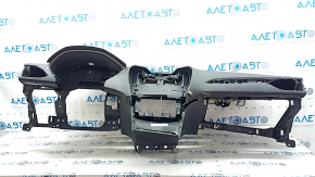 Lincoln MKZ 13-20 black leather dashboard with airbag, broken fasteners, scratches