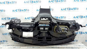 Lincoln MKZ 13-20 black leather dashboard with airbag, broken fasteners, scratches