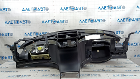 Lincoln MKZ 13-20 black leather dashboard with airbag, broken fasteners, scratches