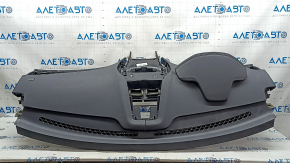 Lincoln MKZ 13-20 black leather dashboard with airbag, broken fasteners, scratches