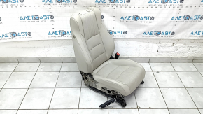 Honda Accord 18-22 passenger seat with airbag, electric, leather, light gray, heated and ventilated, missing side pad, broken control, needs cleaning