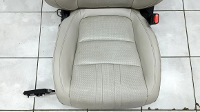 Honda Accord 18-22 passenger seat with airbag, electric, leather, light gray, heated and ventilated, missing side pad, broken control, needs cleaning