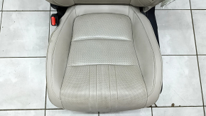 Driver's seat for Honda Accord 18-22 without airbag, worn, electric, with memory, leather, light gray, heated and ventilated, worn, needs cleaning, scratches on the lining